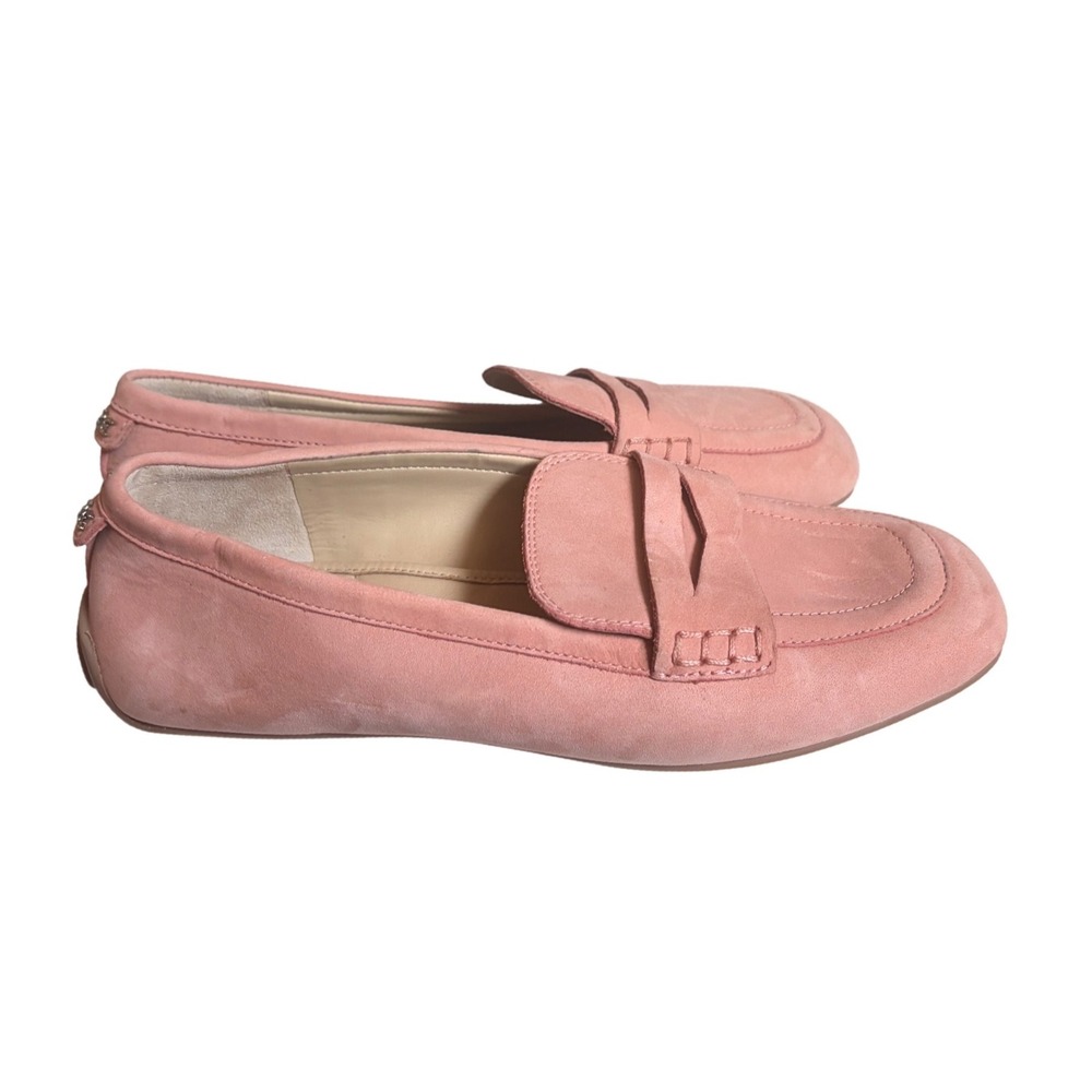 Sam Edelman Tucker Pink Suede Penny Loafers Square Toe Driving Mocs Womens 7M - Picture 3 of 7